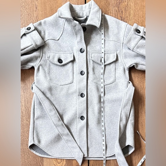 Zara Grey Soft Belted Overshirt Size SMALL - Picture 10 of 12